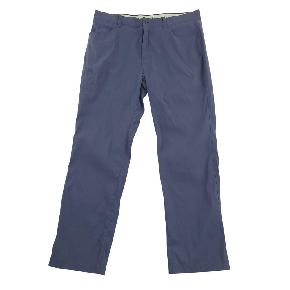 Orvis Tech Pants Mens 38x32 Blue Stretch Water Repellent Hiking Zip Pocket